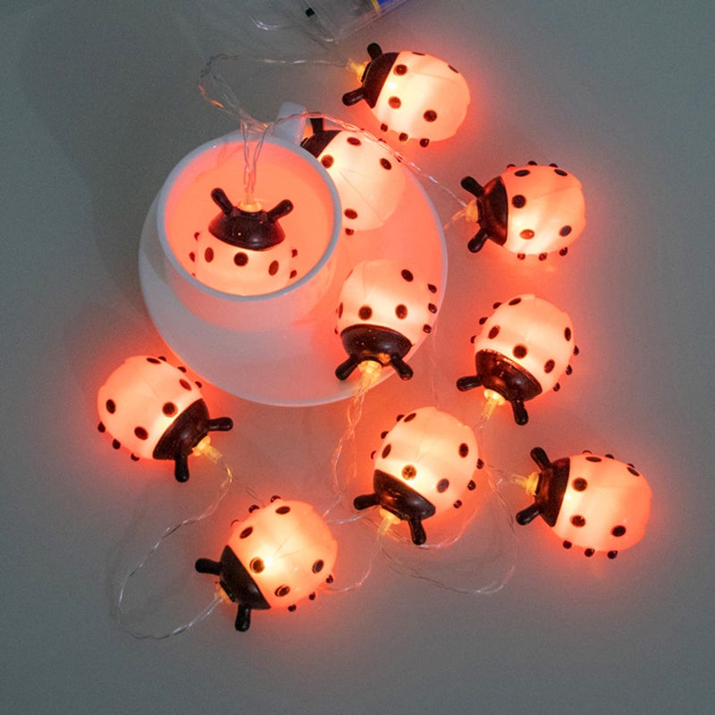 Uonlytech Ladybugs Fairy String Lights Waterproof 20 LEDs String Lights for Indoor Outdoor Garden Bedroom Birthday Party Decoration Supplies Without Batteries - Image 4